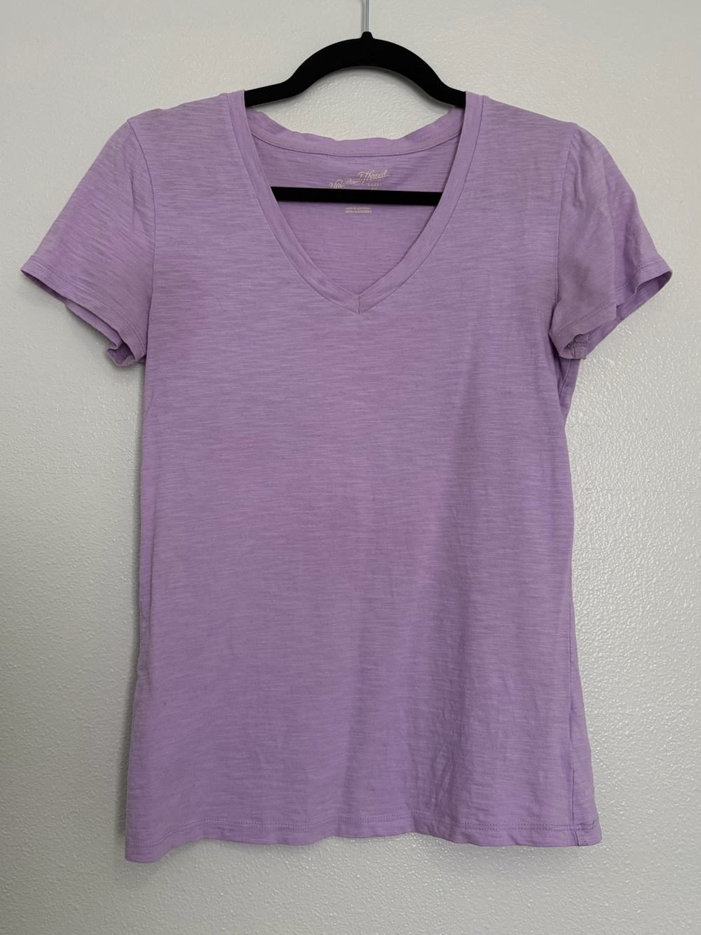 Universal Thread Lavender V-Neck Soft Cotton Basic Tee Shirt